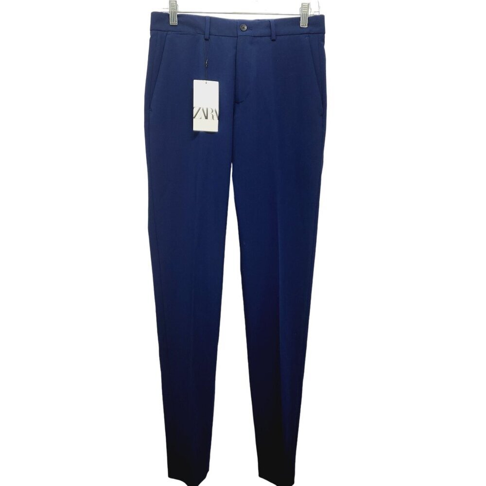 Zara dress Womens High-Waisted Slim Fit Trousers Size 29 Blue